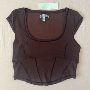 Urban Outfitters Brown Sheer Women's Top